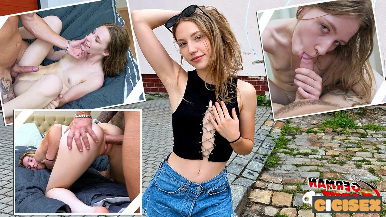 Zayıf ve Küçük Göğüslü Alman Genç Maya Sinn ile Kondomsuz Çekim Sikişi